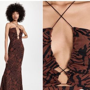 Lynette gown in mosaic zebra